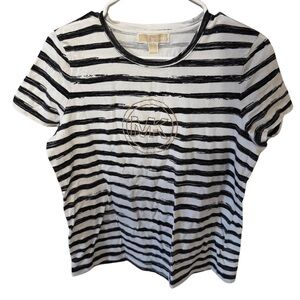 Michael Kors Kids Striped T-Shirt - Black and White